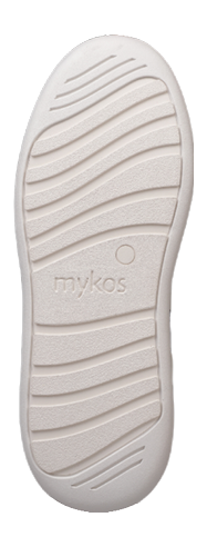 A shoe with a white sole and orange top. Description generated by AI