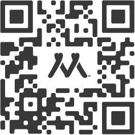 A black and white barcode with a logo of a person standing on a square. Description generated by AI